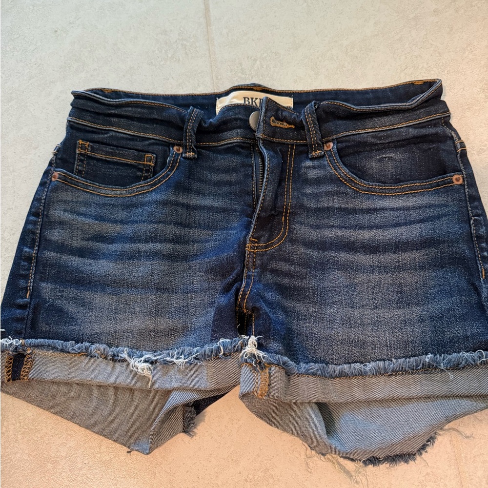 BKE Blue Jean Shorts with Distressed Hem